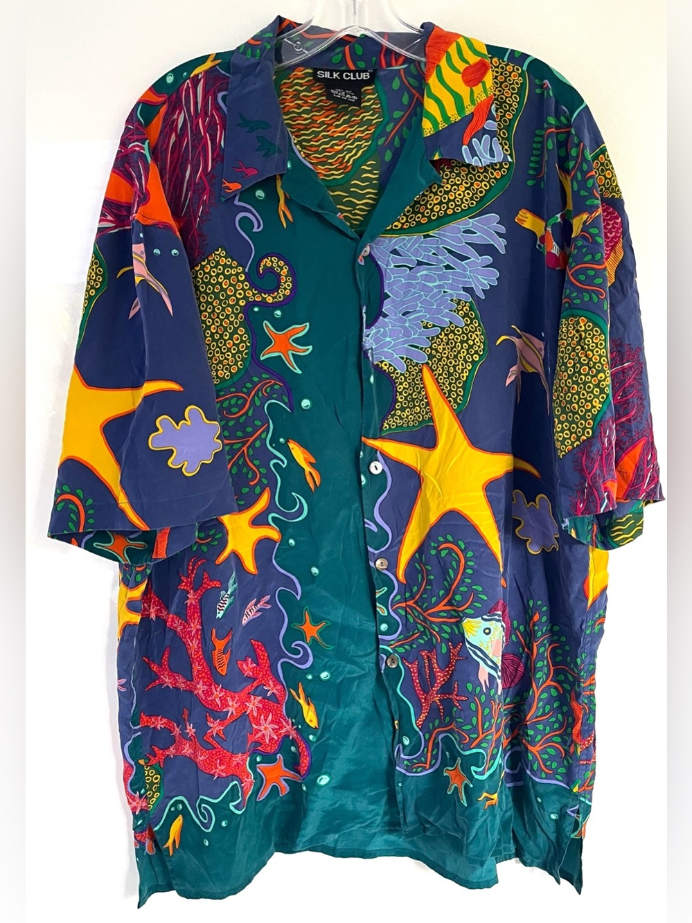 Silk Club Vintage 90's Silk Short Sleeve Button-Up Men's Shirt